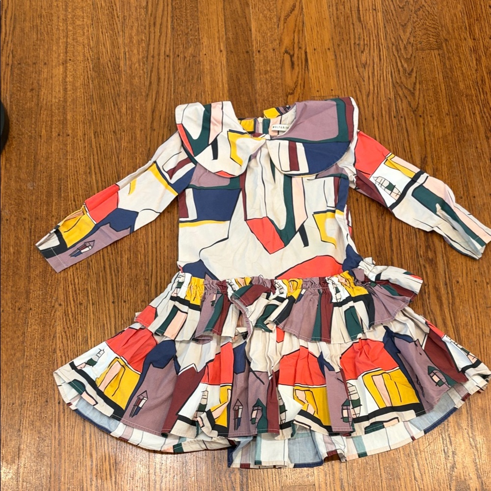 Wolf & Rita Girls Dress – Size 6 – Vibrant Multicolor with Playful Patterns